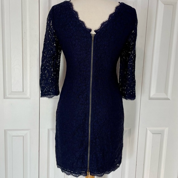 Adrianna Papell Midnight Blue Lace Dress - Picture 4 of 7